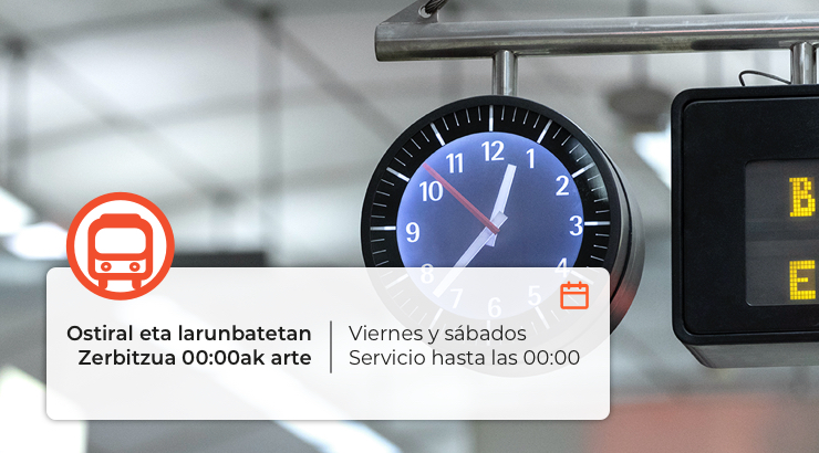 Viernes y sábado, servicio hasta las 00:00