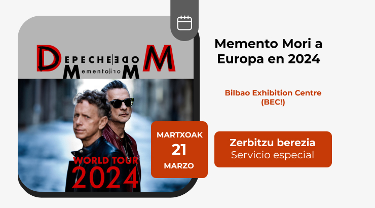 Metro Bilbao ofrecerá servicio especial a la finalización del concierto de Depeche Mode