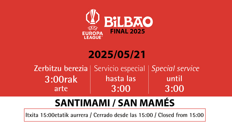Servicio especial Final Europa League. Tottenham – Manchester United