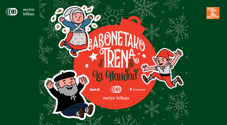 Metro Bilbao se engalanará como el ‘Tren de la Navidad’ para ofrecer un viaje mágico en compañía de Olentzero y Mari Domingi 
