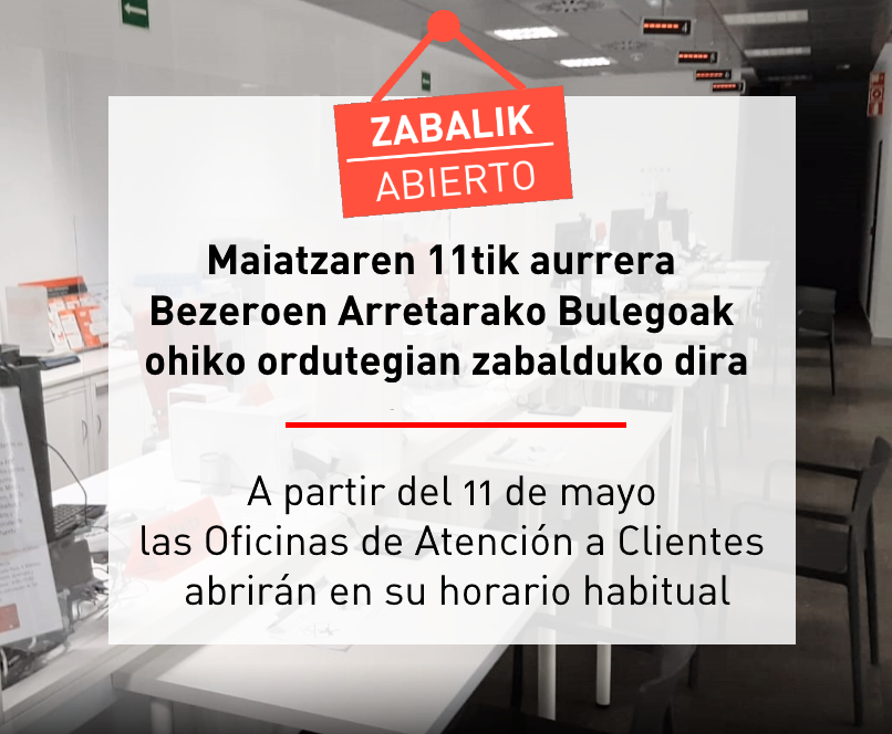 Reapertura de las Oficinas de Atención a Clientes