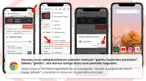 Guardar en pantalla de inicio en Chrome-Android
